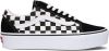 Vans Old Skool Platform Checkerboard Sneakers , Zwart, Dames online kopen