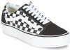 Vans Old Skool Platform Checkerboard Sneakers , Zwart, Dames online kopen